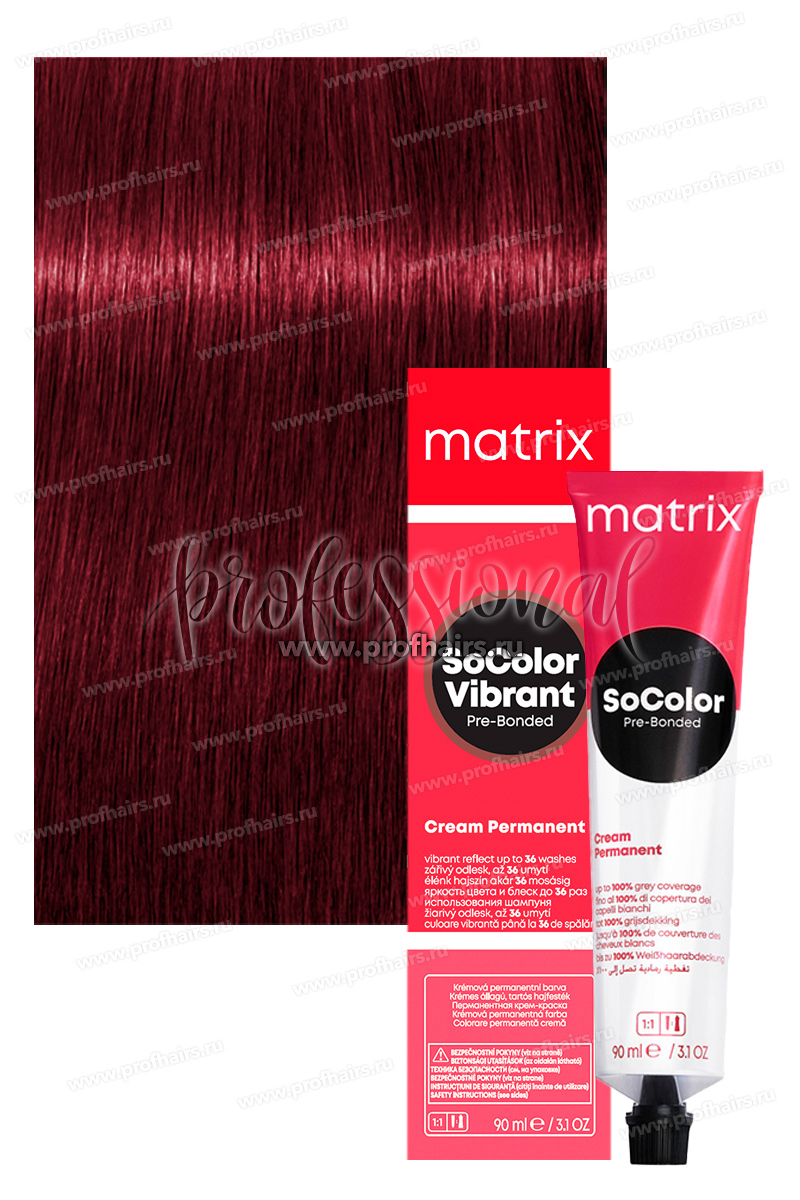 Matrix SoColor Pre-Bonded 5RR+/5.66+ Светлый шатен глубокий красный + 90 мл.