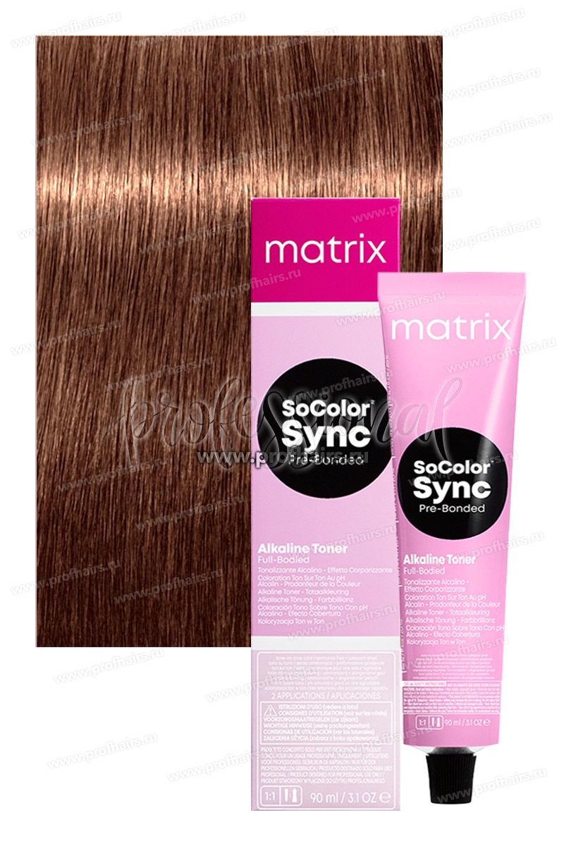 Matrix SoColor Sync Pre-Bonded 8BC Светлый блондин коричнево-медный 90 мл.