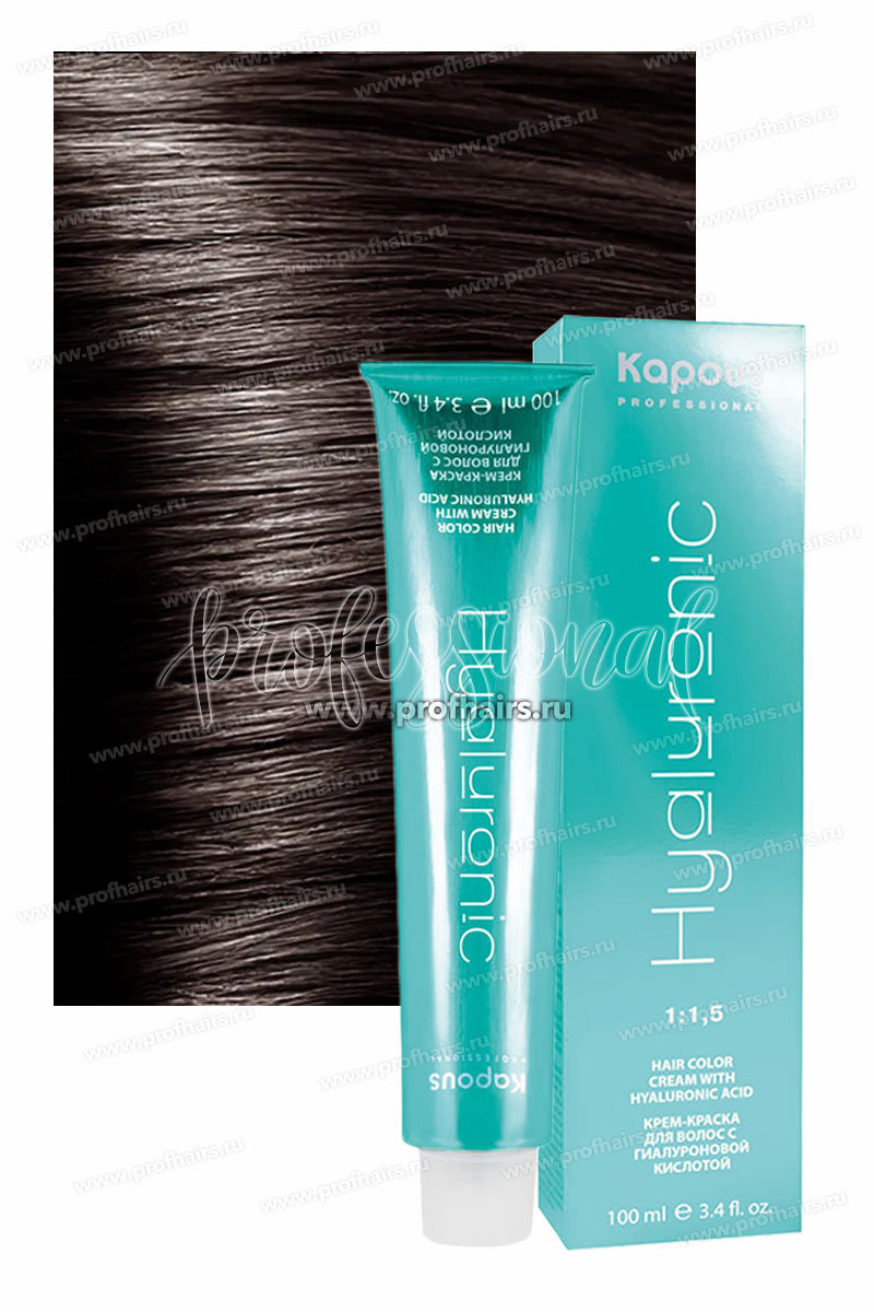 Kapous Hyaluronic Acid 6.28 Темный блондин перламутровый шоколадный100 мл.