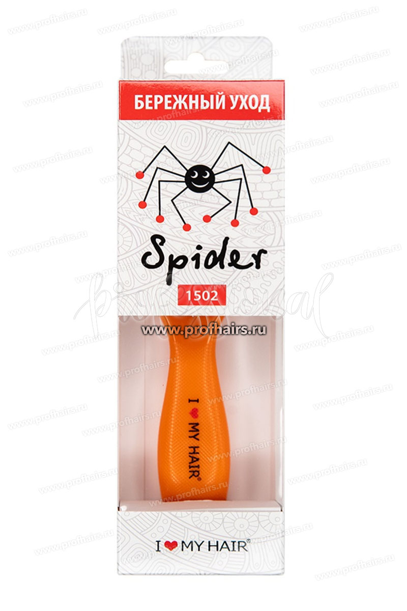 Ginko Spider Classic 1502 Щетка для расчесывания волос Оранжевая, глянцевая размер L