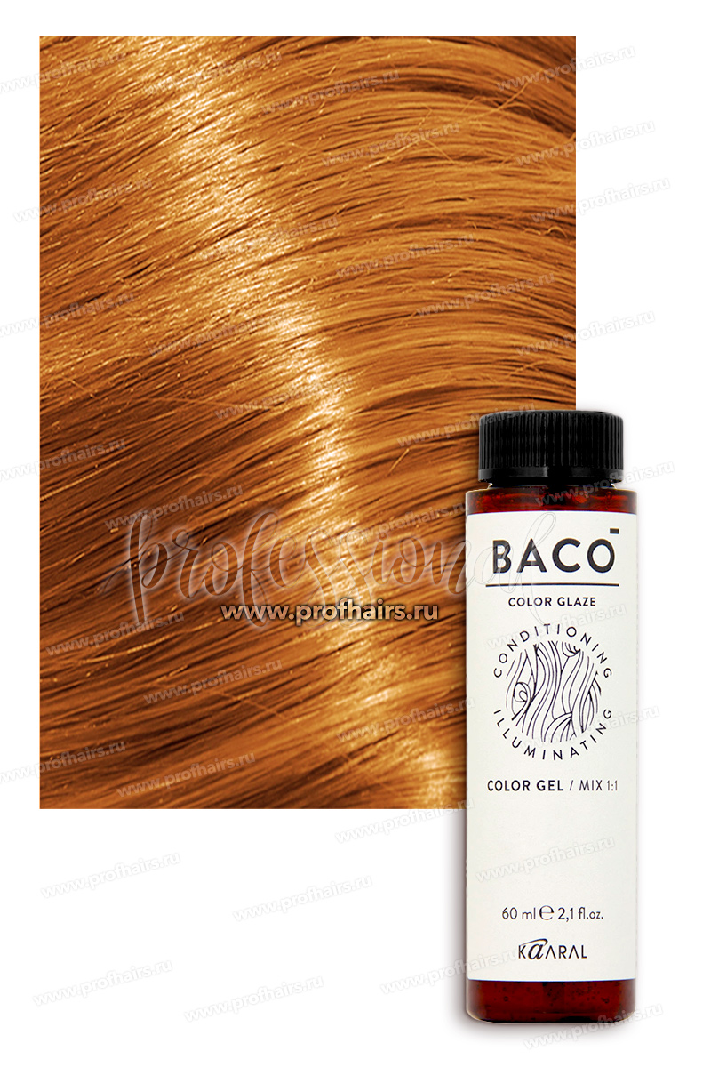 Kaaral Baco ColorGlaze Полуперманентный краситель с кислотным pH 8.34 Светлый блондин золотисто-медный 60 мл.