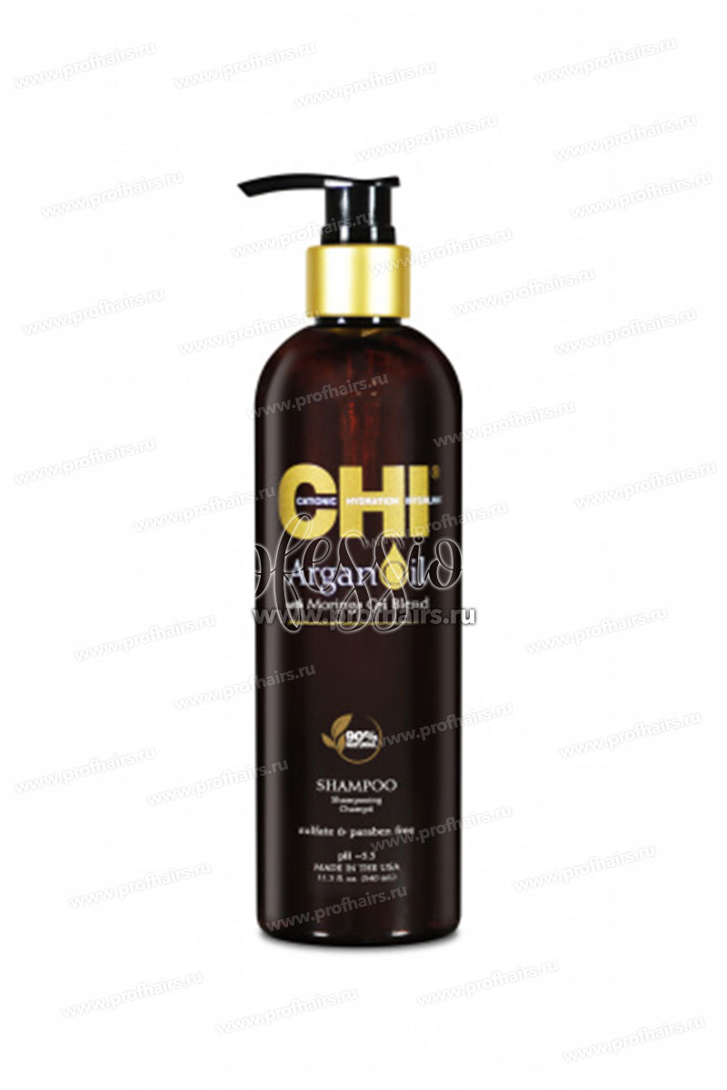 CHI ArganOil Шампунь с маслом Арганы и маслом Моринга, 340 мл.