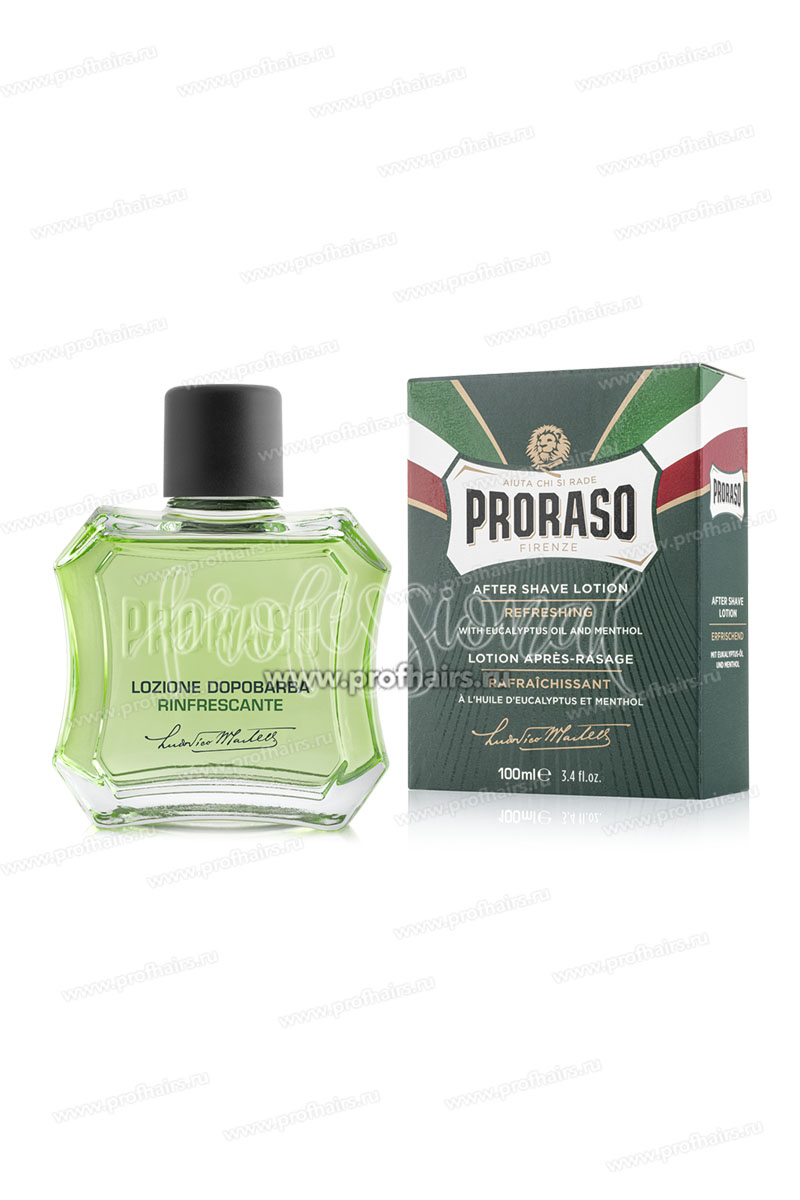 Proraso Green Лосьон после бритья Освежающий с маслом Эвкалипта и Ментолом 100 мл.