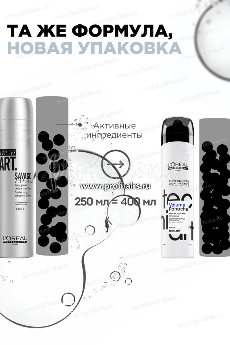 L'Oreal TecniArt Volume Panache Сухой спрей для объема с пудровой текстурой 250 мл.