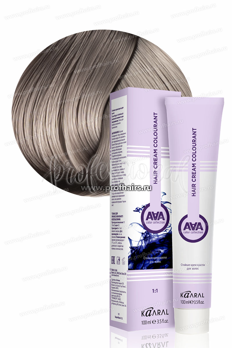 Kaaral AAA Стойкая краска для волос 10.11 Очень-очень светлый пепельно-перламутровый  блондин 100 мл.