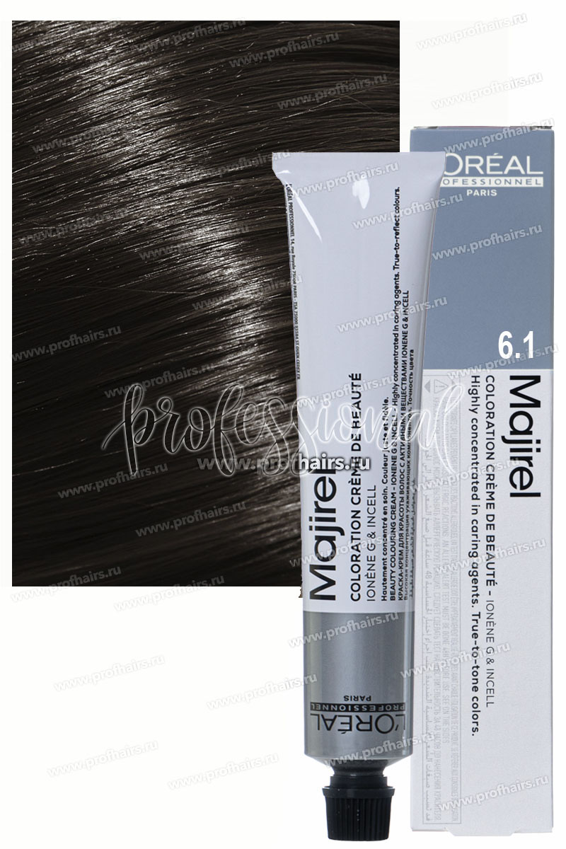 L'Oreal Majirel Краска для волос Мажирель 6.1 Темный блондин пепельный 50 мл.