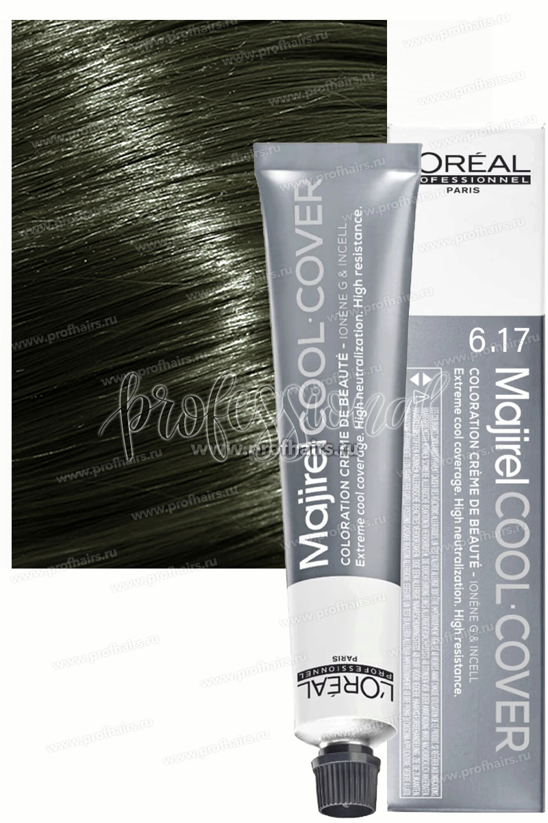 Loreal Majirel Cool Cover СС 6.17 Темный блондин пепельный металлизированный Краска для волос 50 мл.