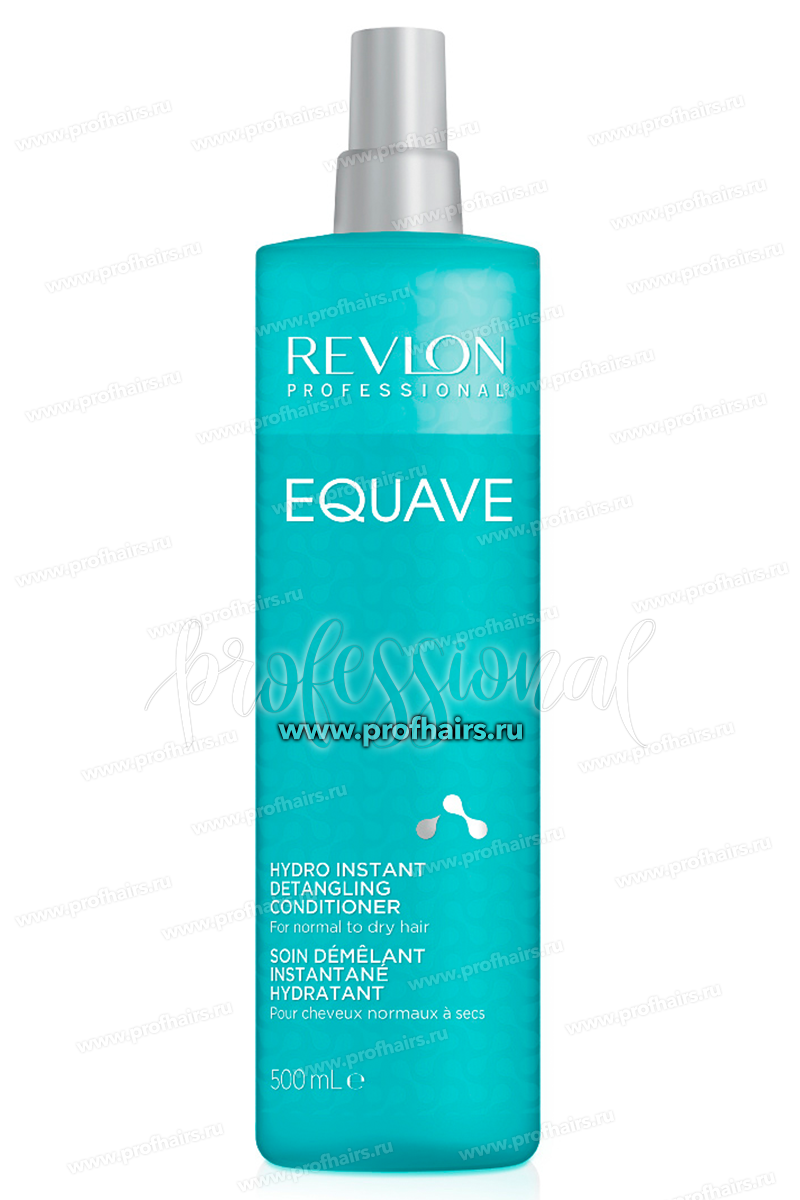Revlon Equave Hydro Instant Detangling Conditioner Несмываемый двухфазный спрей-кондиционер для нормальных и сухих волос, облегчающий расчесывание волос 500 мл.