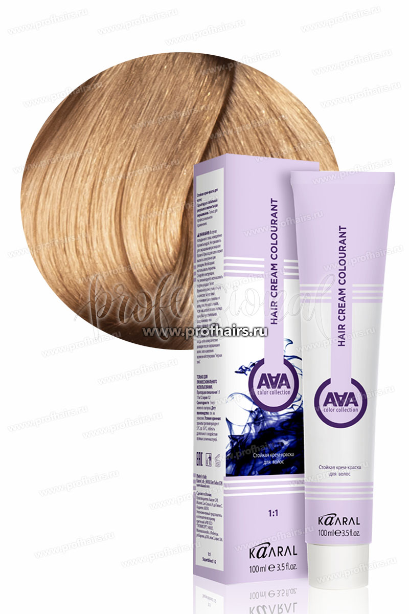 Kaaral AAA Стойкая краска для волос 10.46 Очень-очень светлый медно-розовый блондин 100 мл.
