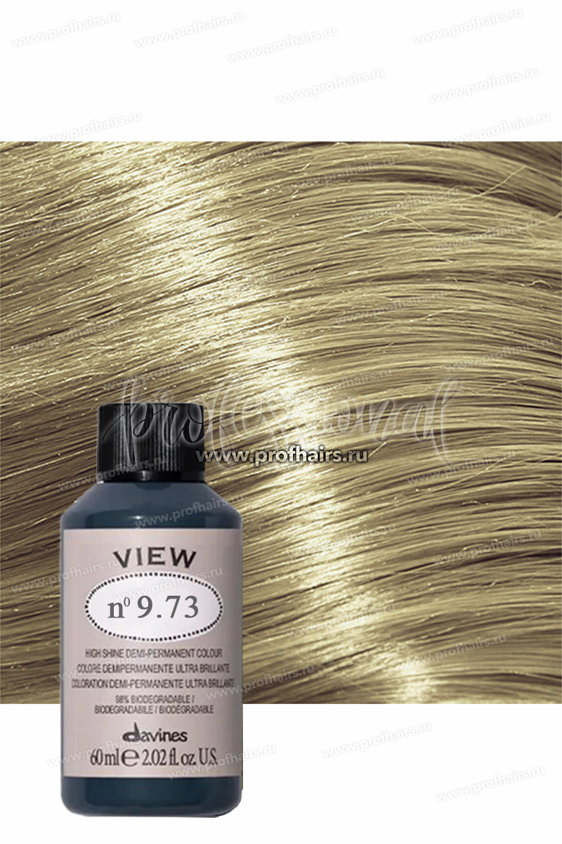 Davines View Полуперманентная тонирующая краска с кислым PH 9,73 Очень светлый блонд бежево-золотистый 60 мл.