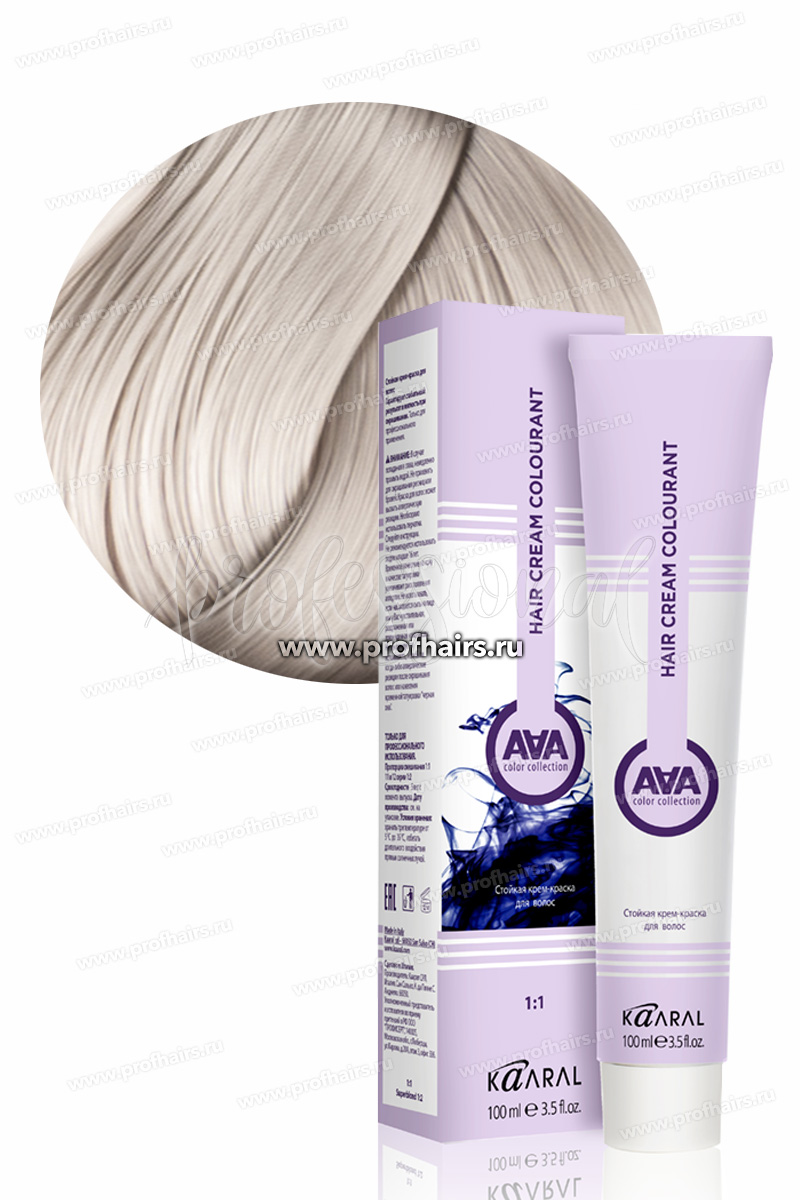 Kaaral AAA Стойкая краска для волос 11.2 Экстра светлый фиолетовый блондин 100 мл.