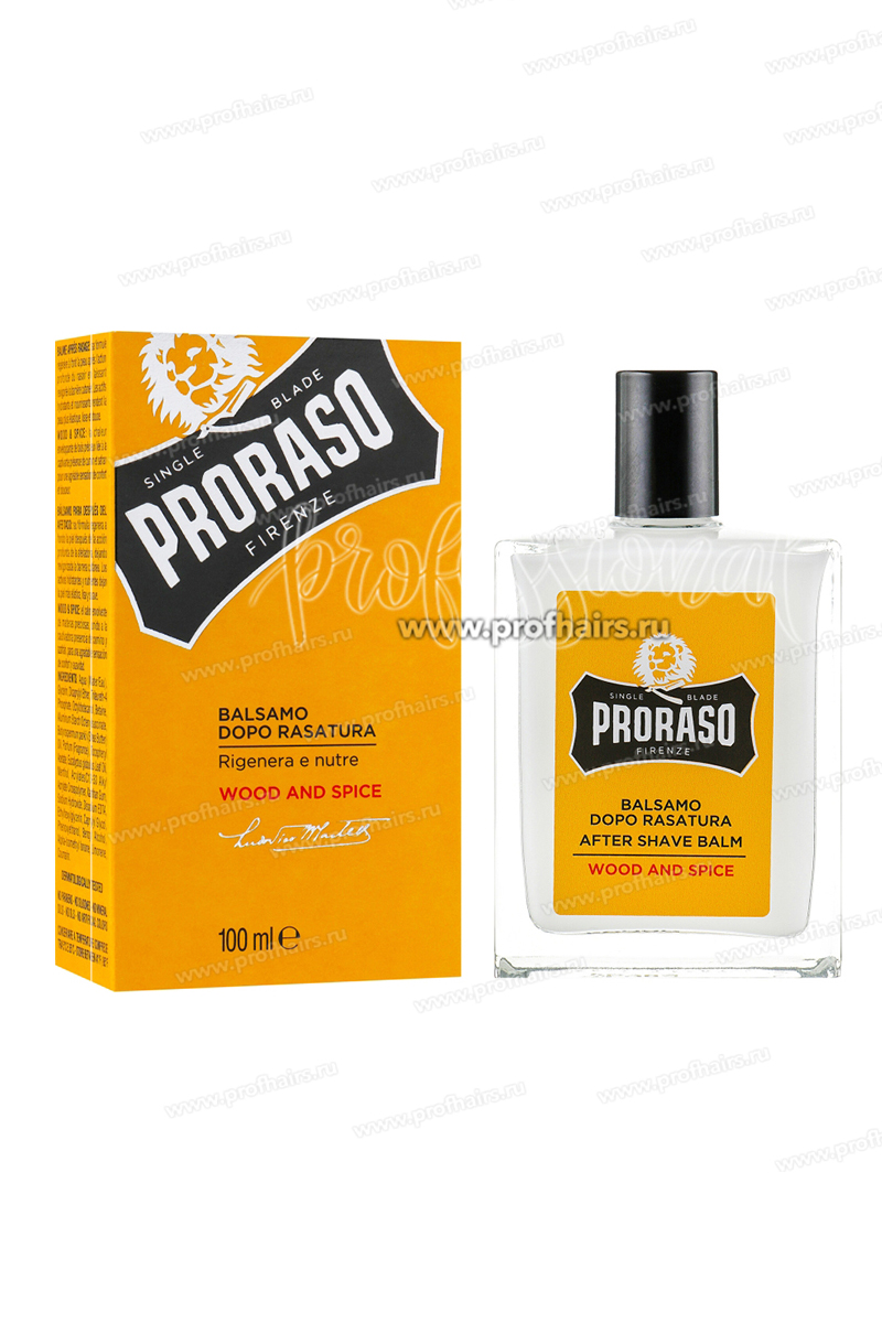 Proraso SINGLE BLADE Бальзам после бритья Wood & Spice 100 мл.