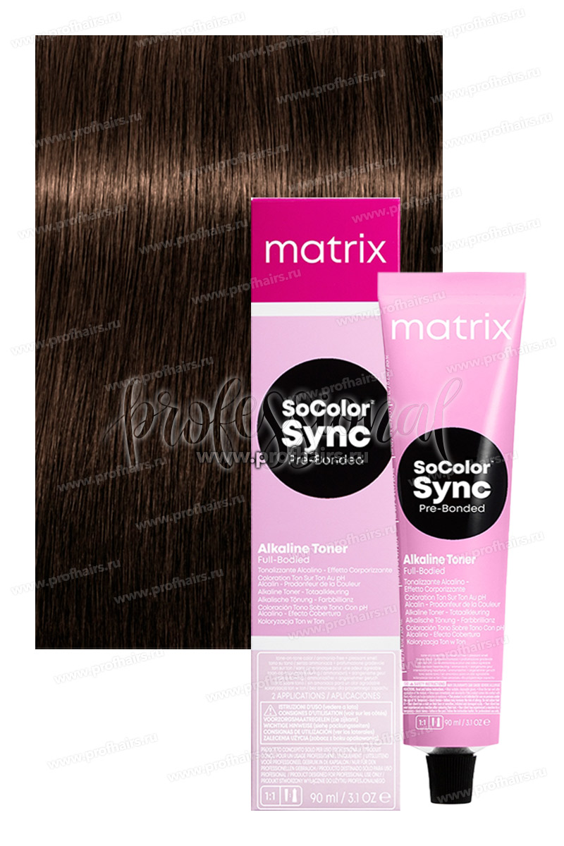 Matrix SoColor Sync Pre-Bonded 5WN Светлый шатен теплый натуральный 90 мл.