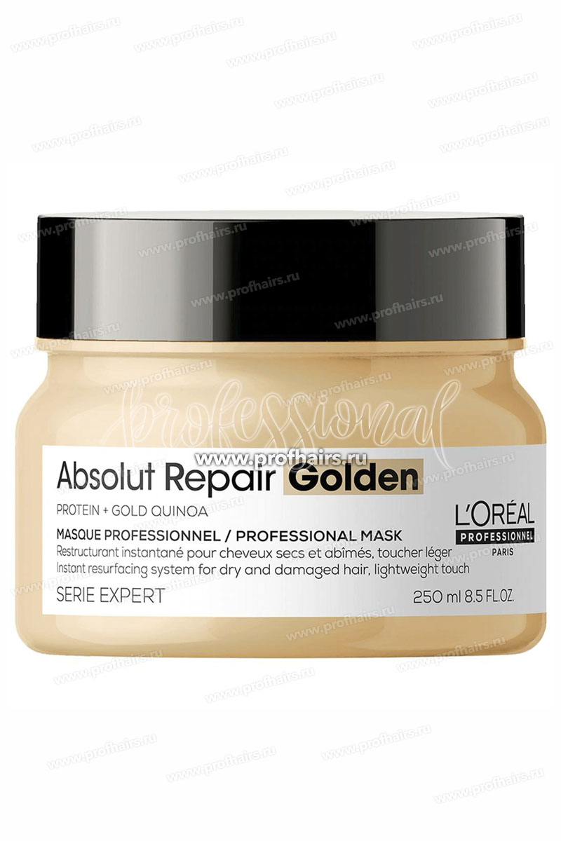L'Oreal Absolut Repair Golden Masque Маска с золотой текстурой для восстановления поврежденных волос без эффекта утяжеления 250 мл.