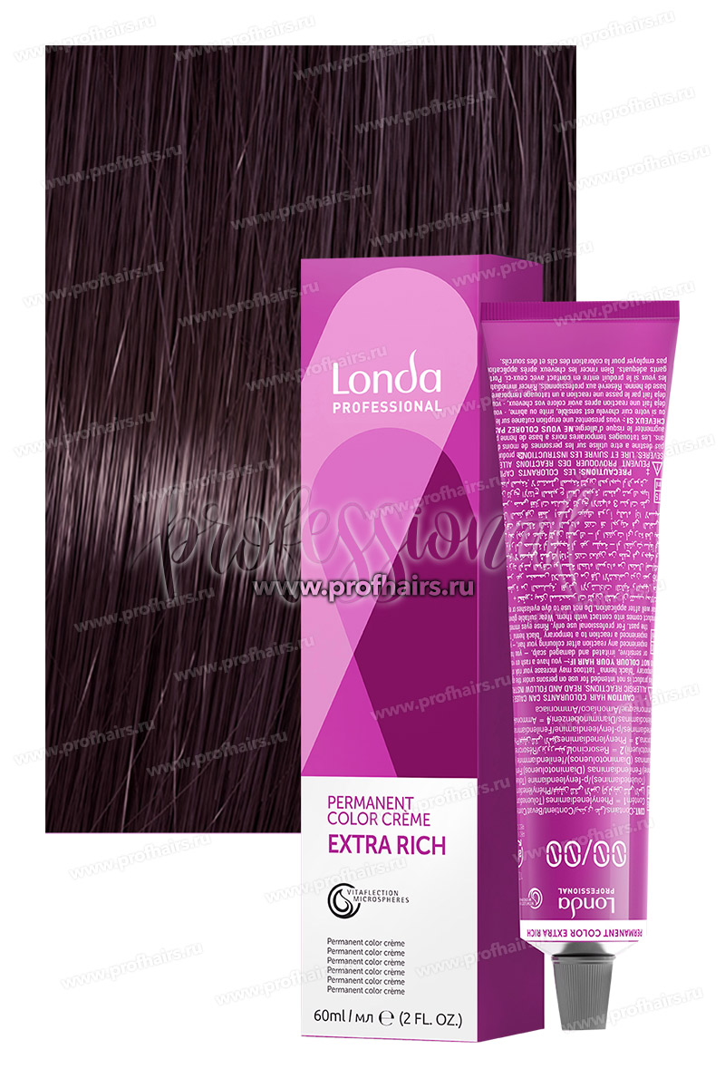 LondaColor 3/6 Темный шатен фиолетовый Стойкая крем-краска 60 мл.