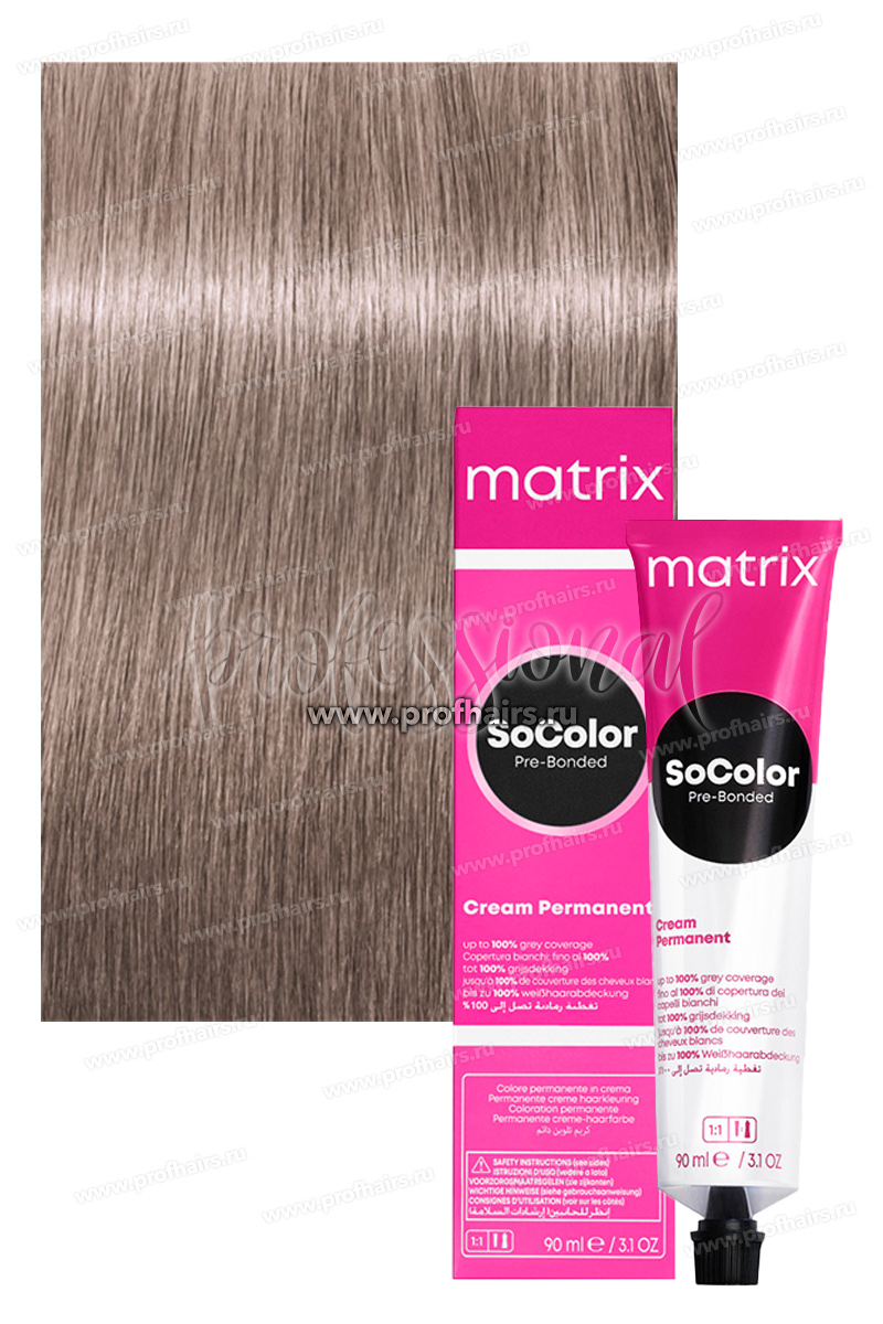 Matrix SoColor Pre-Bonded 10SP/10.99 Очень очень светлый блондин серебристо-жемчужный 90 мл.