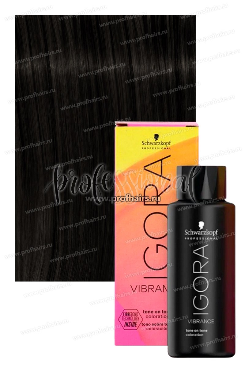 Schwarzkopf Igora Vibrance 3-00 Темный коричневый натуральный экстра Безаммиачный краситель тон-в-тон 60 мл.