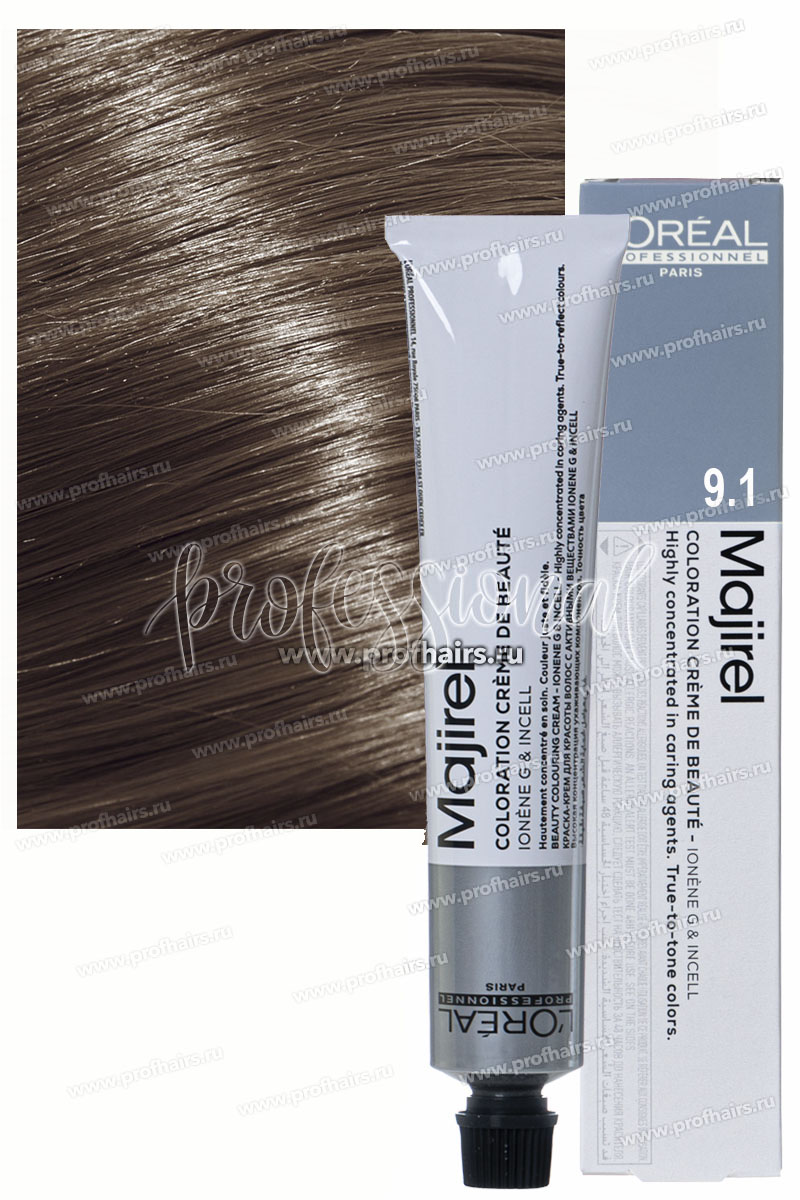 L'Oreal Majirel Краска для волос Мажирель 9.1 Очень светлый блондин пепельный 50 мл.