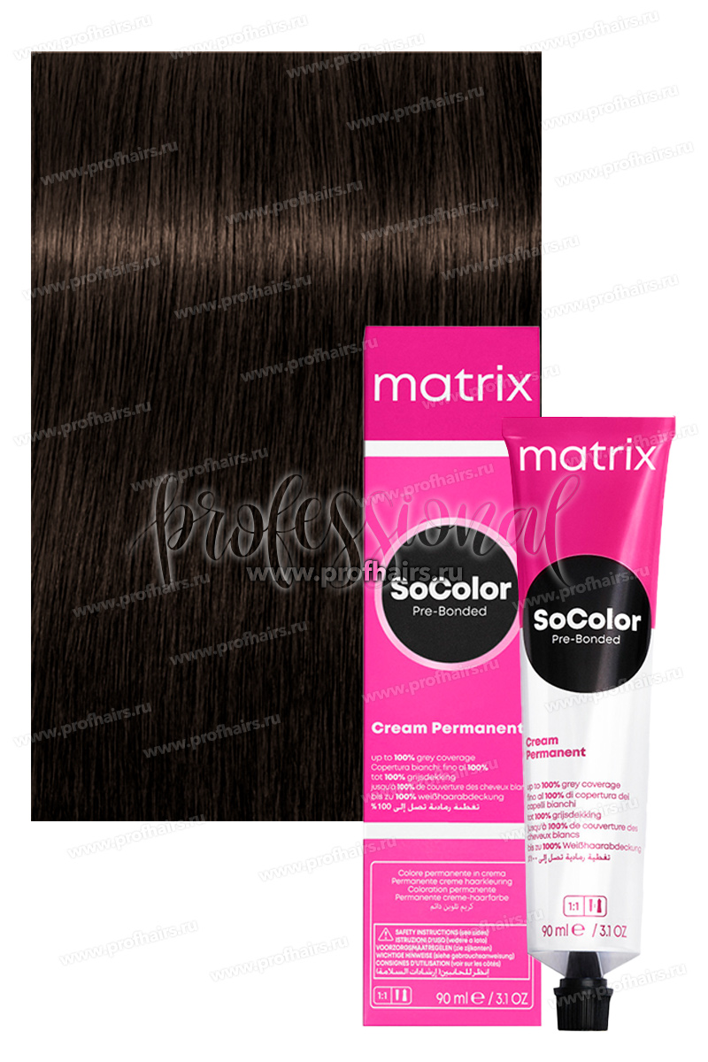 Matrix SoColor Pre-Bonded 4N/4.0 Шатен 90 мл.