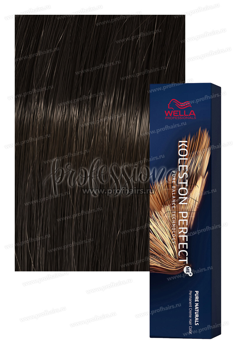 Wella Koleston Pure Natural 3/00 Темный коричневый натуральный для седины 60 мл.