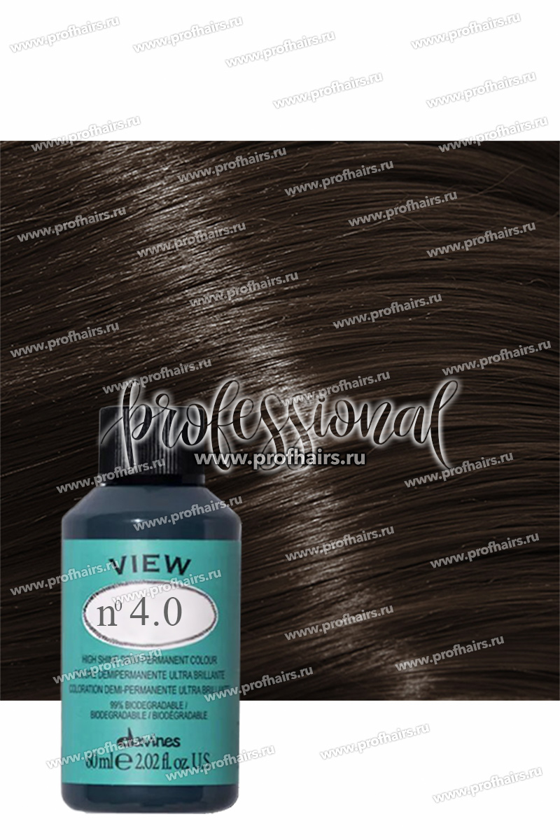 Davines View Полуперманентная тонирующая краска с кислым PH 4,0 Средне-коричневый натуральный 60 мл.