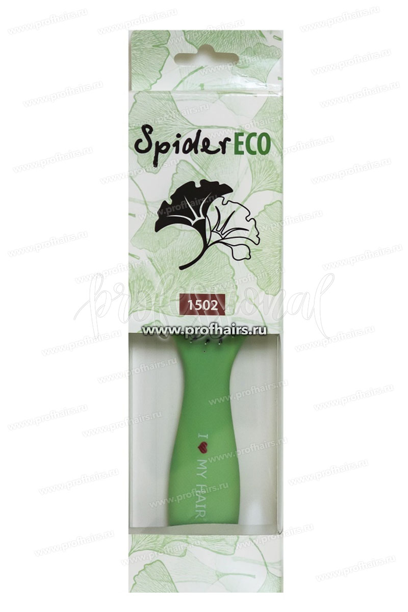Ginko Spider Classic 1502S Щетка для расчесывания волос Зеленая, матовая размер L