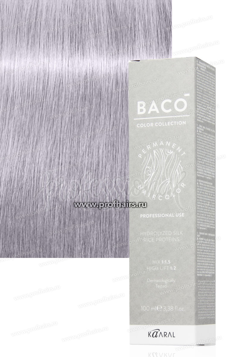 Kaaral Baco Стойкая краска для волос 12.12 Экстра-светлый блондин пепельно-фиолетовый 100 мл.