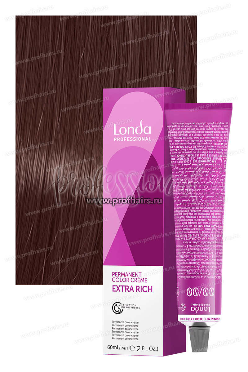 LondaColor micro reds 3/5 темный шатен красный Стойкая крем-краска 60 мл.