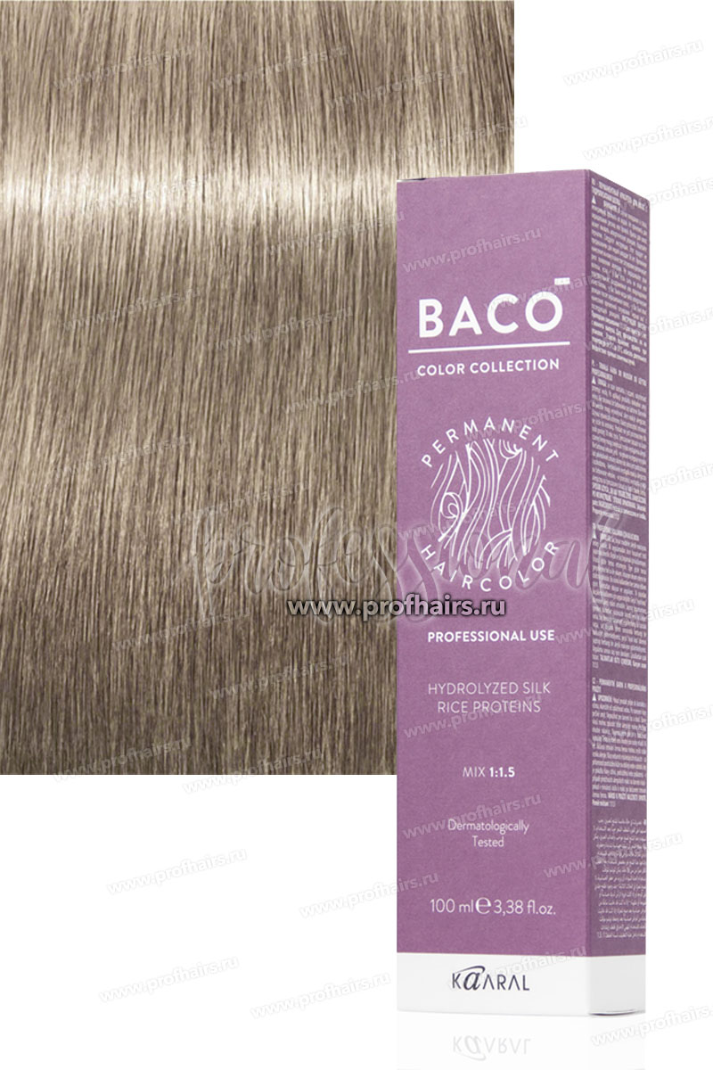 Kaaral Baco Стойкая краска для волос 9.10 Очень светлый пепельный блондин 100 мл.