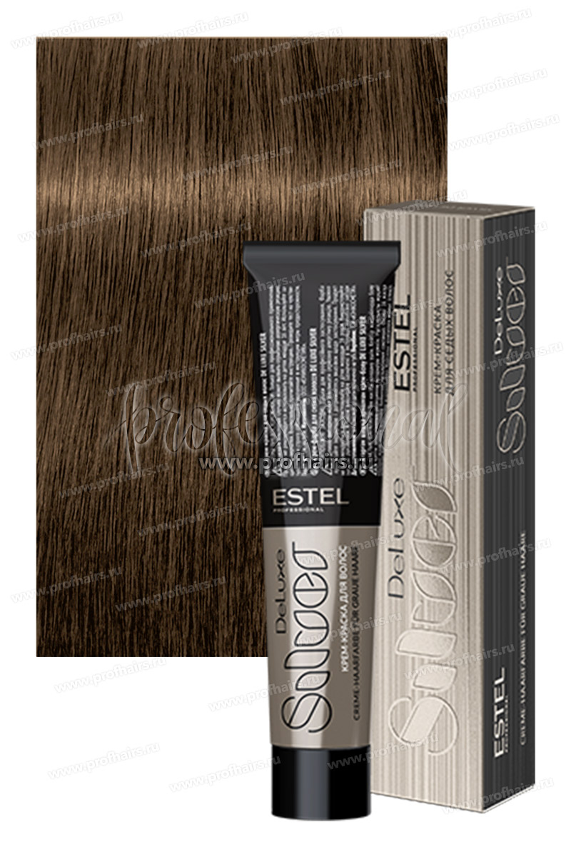 Estel De Luxe Silver 6/37 Темно-русый золотисто-коричневый  Крем-краска для седых волос 60 мл.