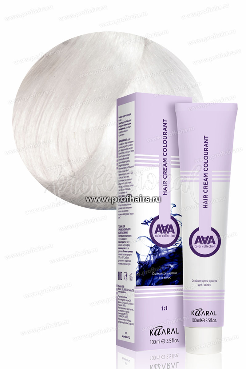 Kaaral AAA Стойкая краска для волос 11.OS Экстра белый Осветляющий крем 100 мл.