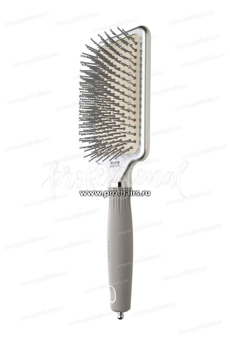 Olivia Garden Expert Care Rectangular Nylon Bristles Silver Щетка серебристая, размер L