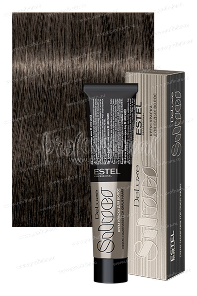 Estel De Luxe Silver 4/0 Шатен Крем-краска для седых волос 60 мл