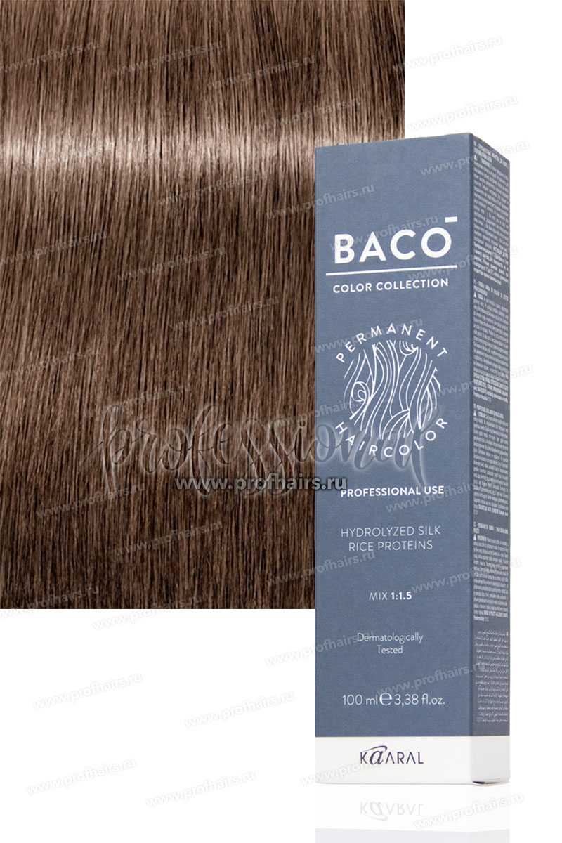 Kaaral Baco Стойкая краска для волос 8.01 Светлый блондин натурально-пепельный 100 мл.