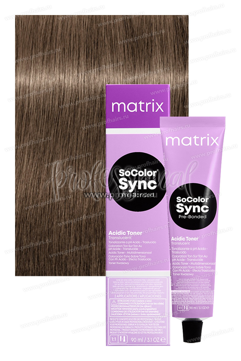 Matrix SoColor Sync Pre-Bonded Acidic Toner 8A Кислотный тонер прозрачный пепельный  90 мл.