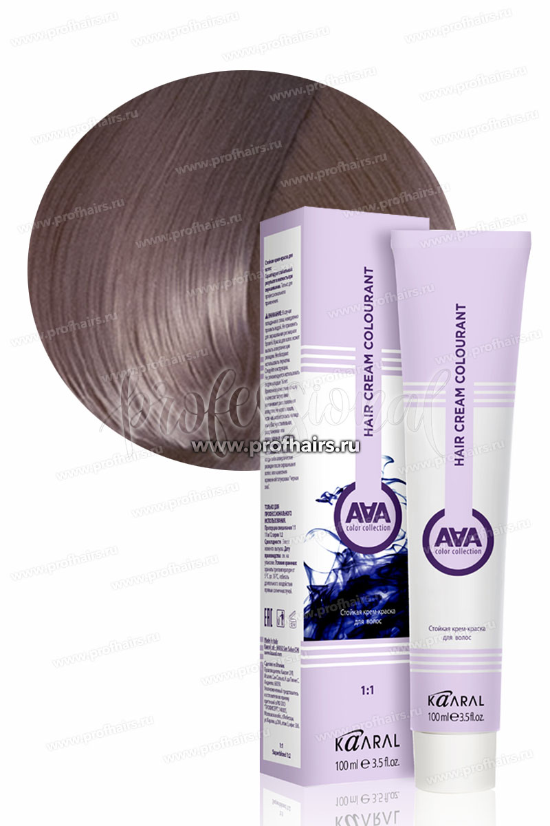 Kaaral AAA Стойкая краска для волос 8.21 Светлый блондин фиолетово-пепельный 100 мл.