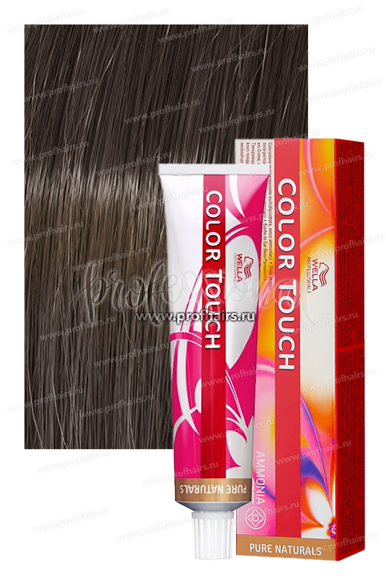 Wella Color Touch Pure Natural 5/03 Светло коричневый натуральный золотистый Оттеночная крем-краска 60 мл.