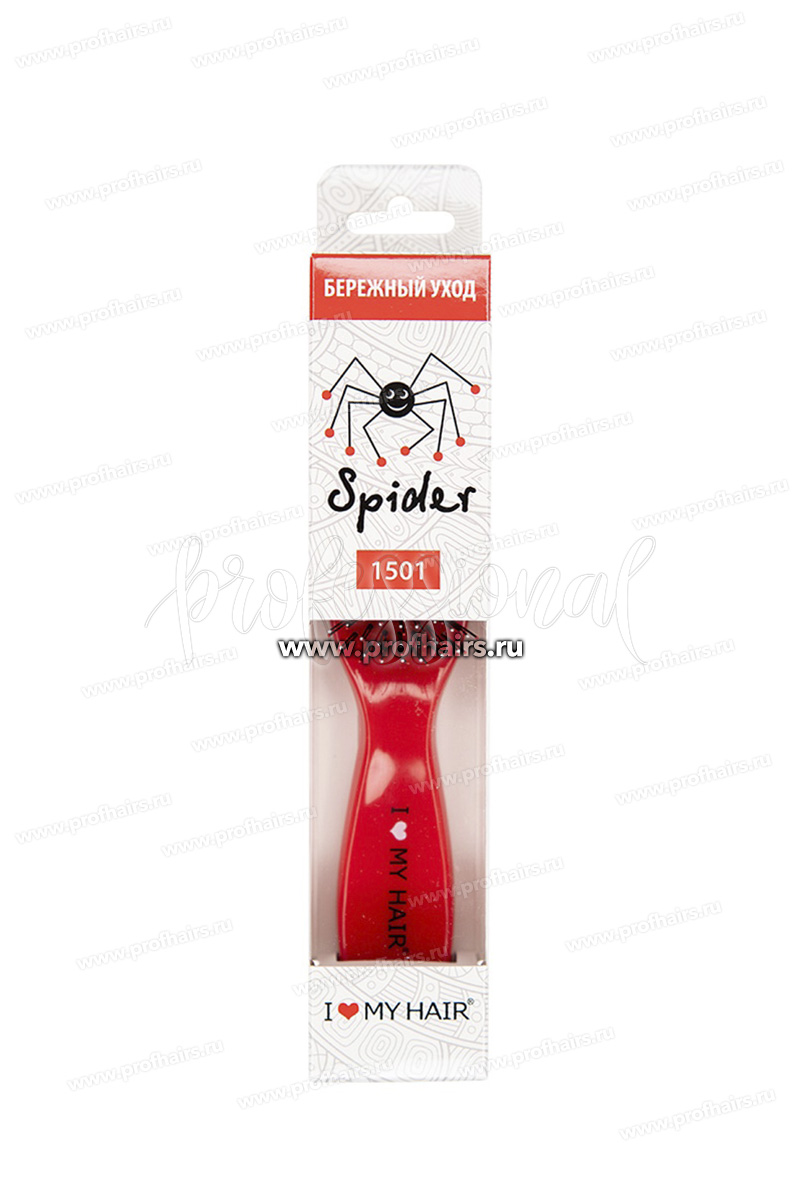 Ginko Spider Classic 1501 Щетка для расчесывания волос Красная Размер М