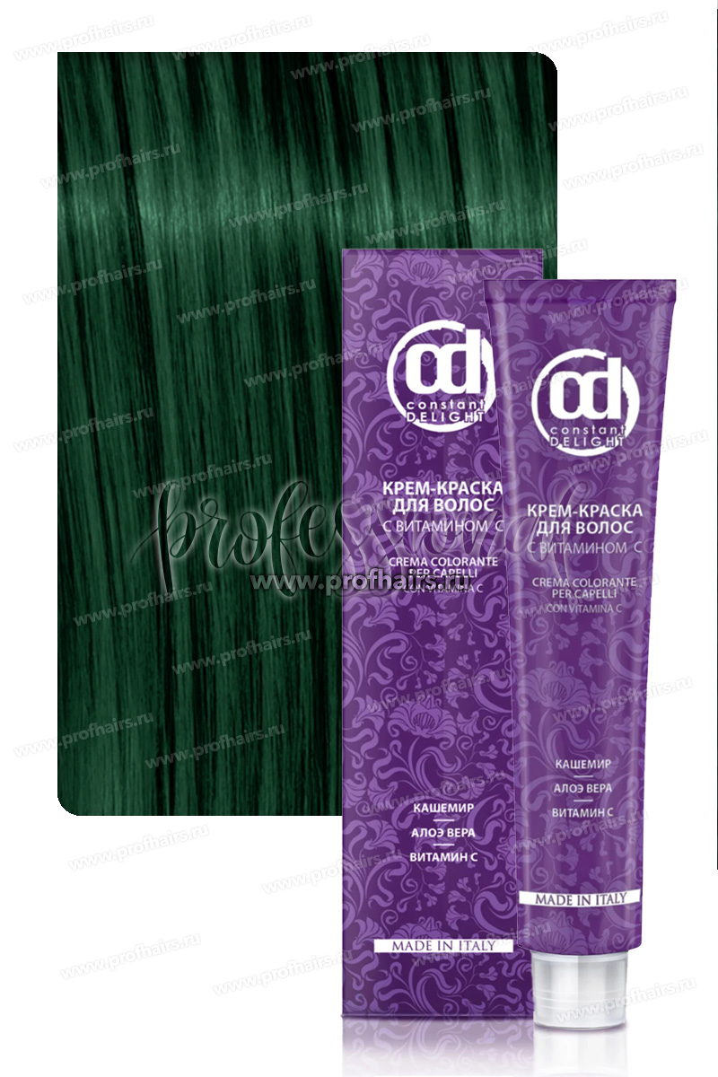 Constant Delight Крем-краска для волос с витамином С 0/33 Зеленый микстон 60 мл.
