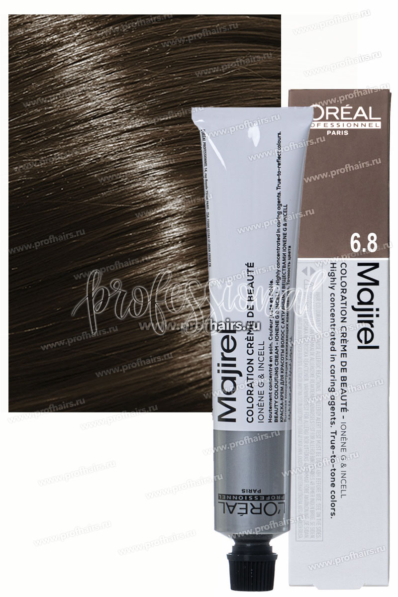L'Oreal Majirel Краска для волос Мажирель 6.8 Темный блондин мокко 50 мл.
