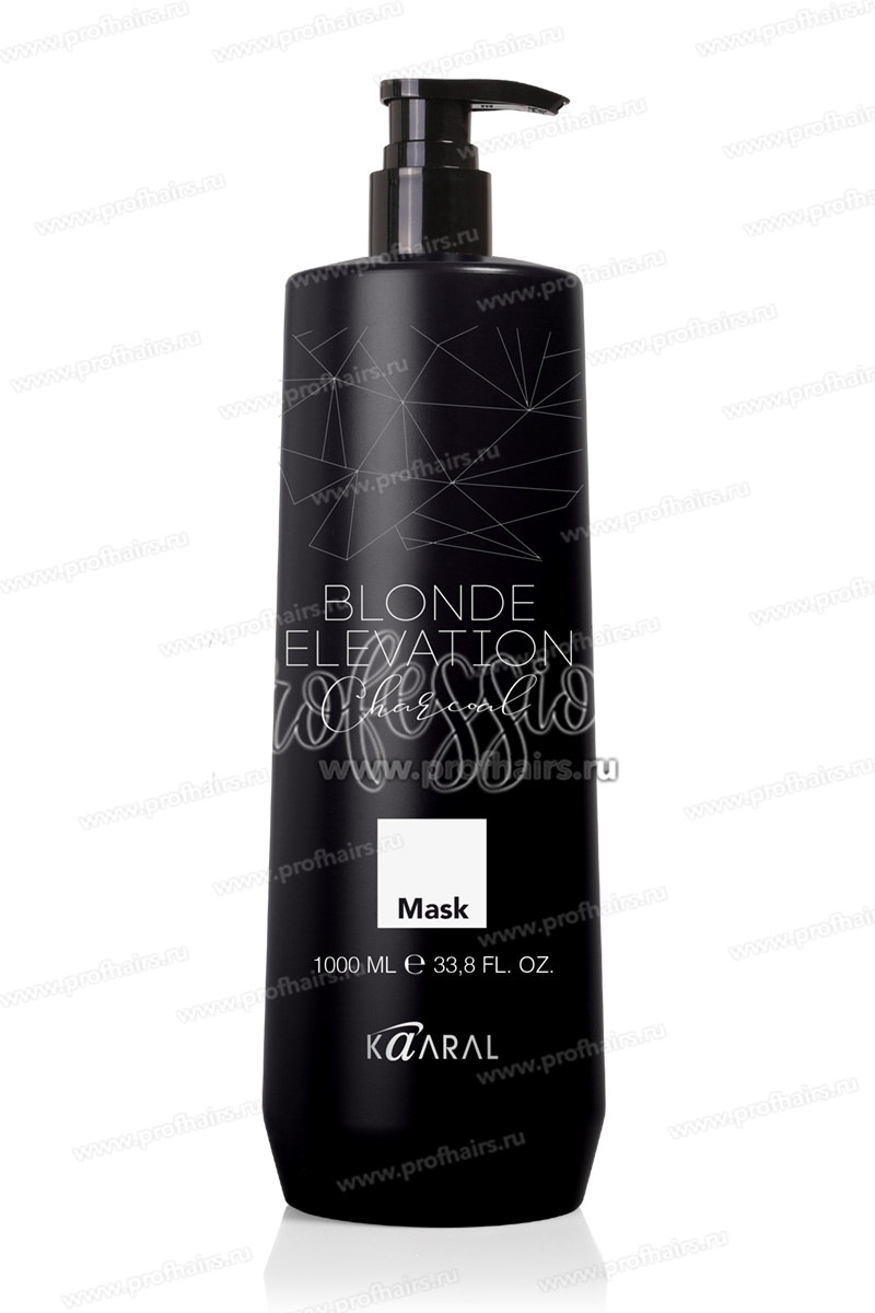 Kaaral Blonde Elevation Charcoal Черная угольная тонирующая Маска для седых, обесцвеченных, блондированных, мелированых волос 1000 мл.