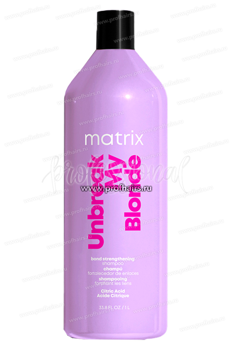 Matrix Total Results Unbreak My Blonde Shampoo Укрепляющий бессульфатный шампунь с лимонной кислотой для осветленных волос 1000 мл.