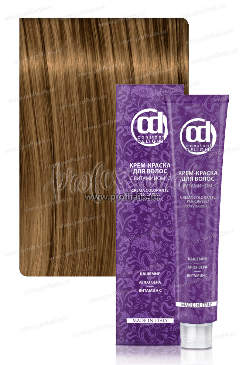 Constant Delight Крем-краска для волос с витамином С 7/65 Средне-русый шоколадно-золотистый 100 мл.