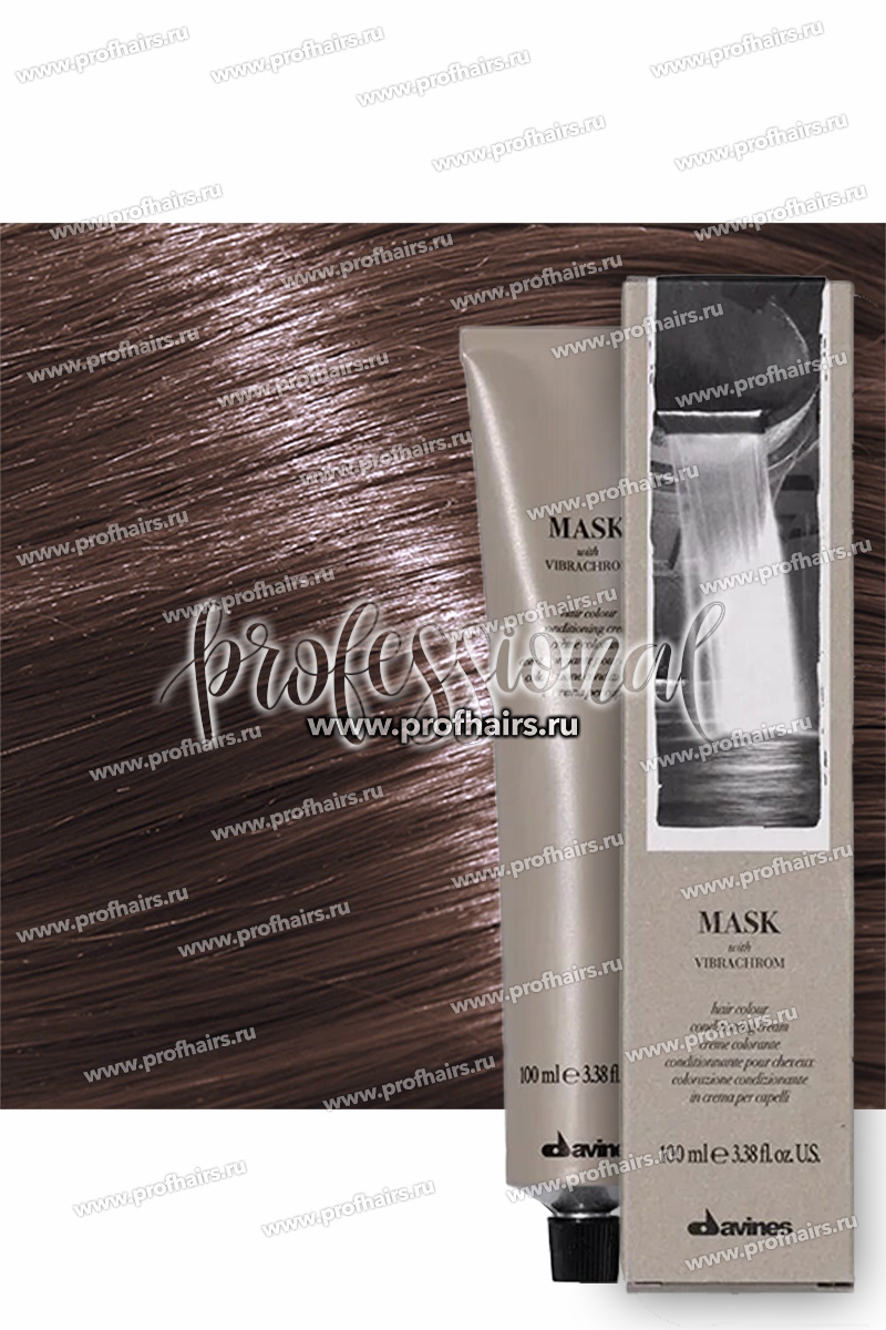 Davines Mask with Vibrachrom Перманентная крем-краска для волос 6,21 Темный блонд ирисово-пепельный 100 мл.