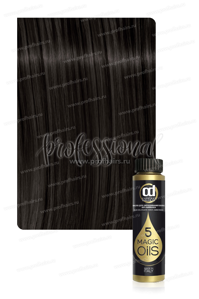 Constant Delight 5 Magic Oil Масло для окрашивания волос без аммиака 4/02 каштановый натурный пепельный 50 мл.