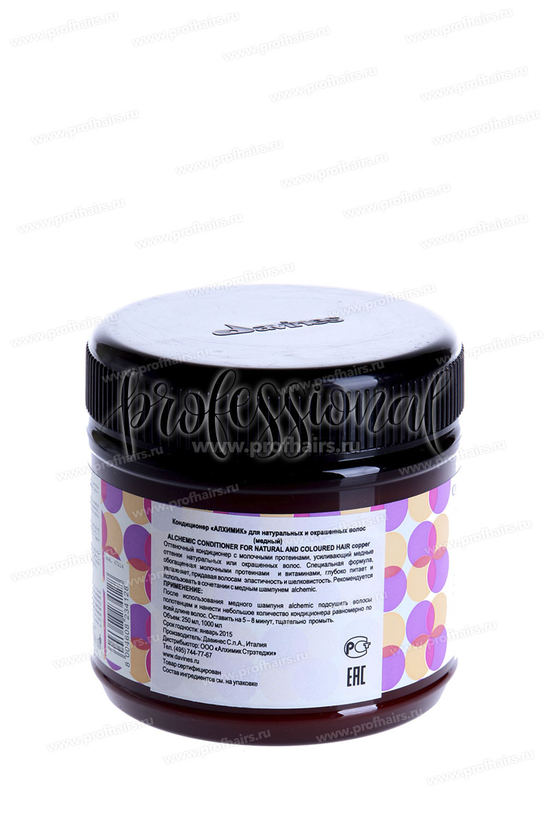 Davines Alchemic Кондиционер оттеночный для натуральных и окрашенных волос Медный 250 мл.