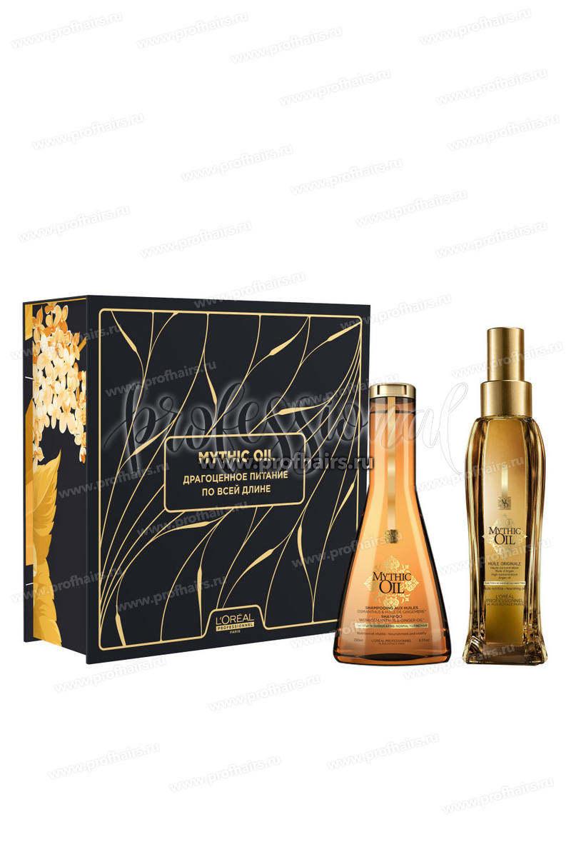 L'Oreal Mythic Oil Набор: Шампунь для нормальных и тонких волос 250 мл. +  Питательное масло для всех типов волос 100 мл.