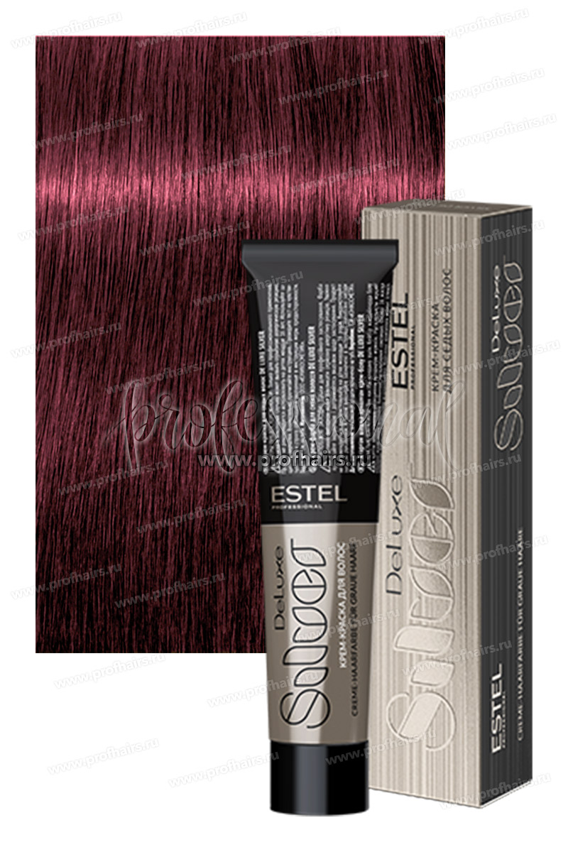 Estel De Luxe Silver 6/56 Темно-русый красно-фиолетовый Крем-краска для седых волос 60 мл.