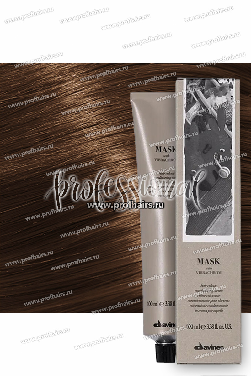 Davines Mask with Vibrachrom Перманентная крем-краска для волос 5,34 Светло-коричневый золотисто-медный 100 мл.