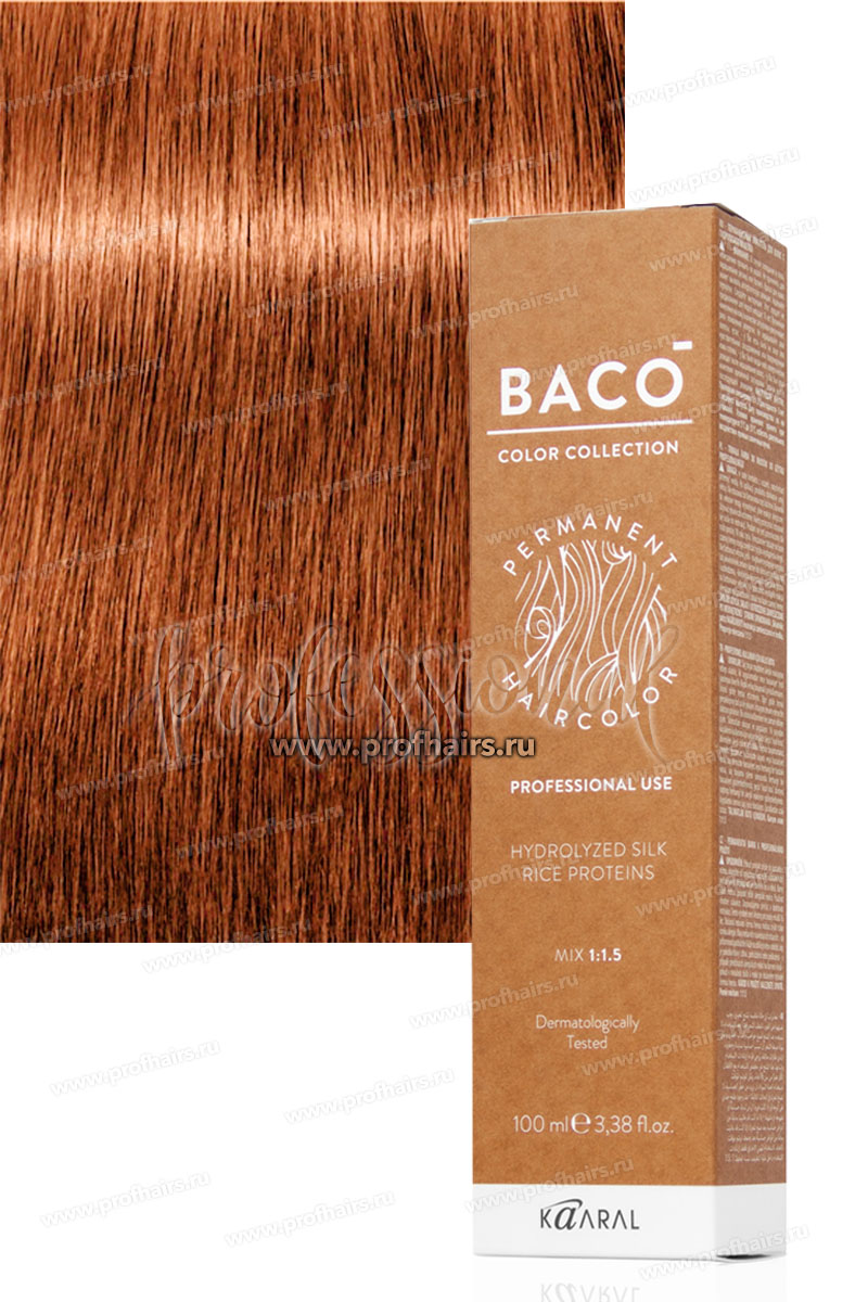 Kaaral Baco Стойкая краска для волос 8.44 Светлый интенсивный медный блондин 100 мл.